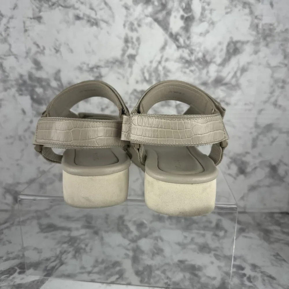 Vince Womens Carver Flatform Sport Sandal Size 7 Taupe Beige Gray Leather - Picture 4 of 7